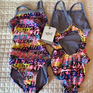 Uglies girls swimsuit. Dolphin swimwear. So Pretty color.